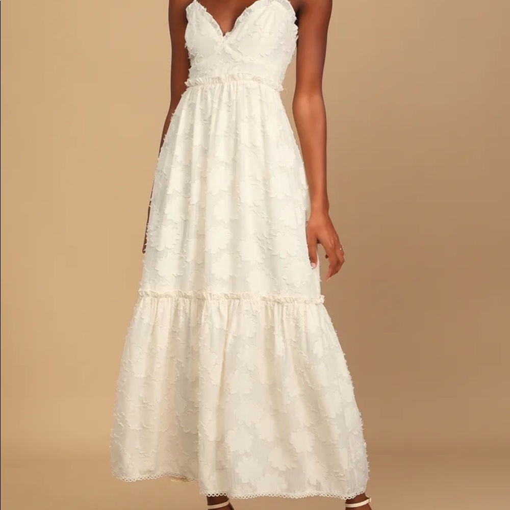 Lulus cream bridal dress sz LG